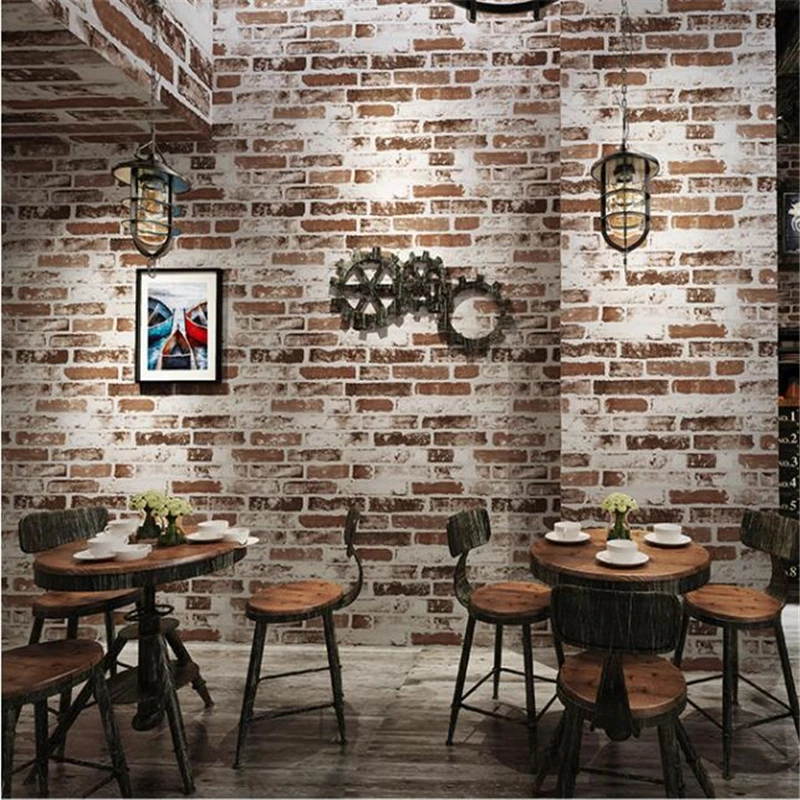 Beibehang naujas Retro nostalgija papel de parede plytų imitacija tapetai, restoranas, kavinė, baras grynasis kavos raudonų plytų обои на стену