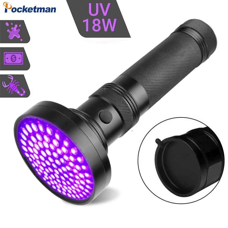 100 LED Geriausiai UV Šviesiai Violetinės Šviesos Fakelas 51LED 21LED 12LED UV LED Žibintuvėlis 395-400nm LED Žibintuvėlis Lempos Saugos Nustatymo