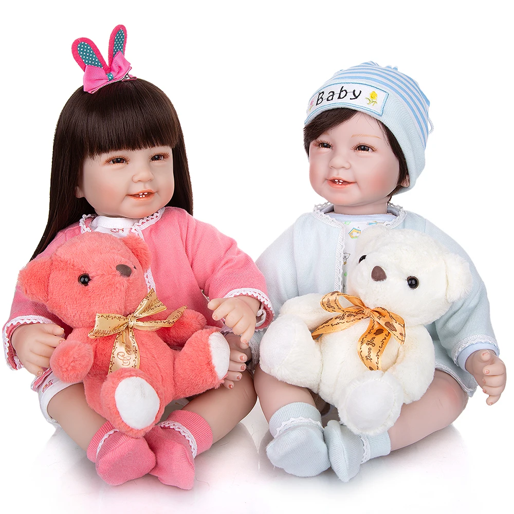 KEIUMI 22 Colių Reborn Lėles Kūdikių Dvyniai Tikroviška Medžiaga Įstaiga Švietimo Naujagimis Baby Doll Žaislas Berniukas Vaikas Palymate