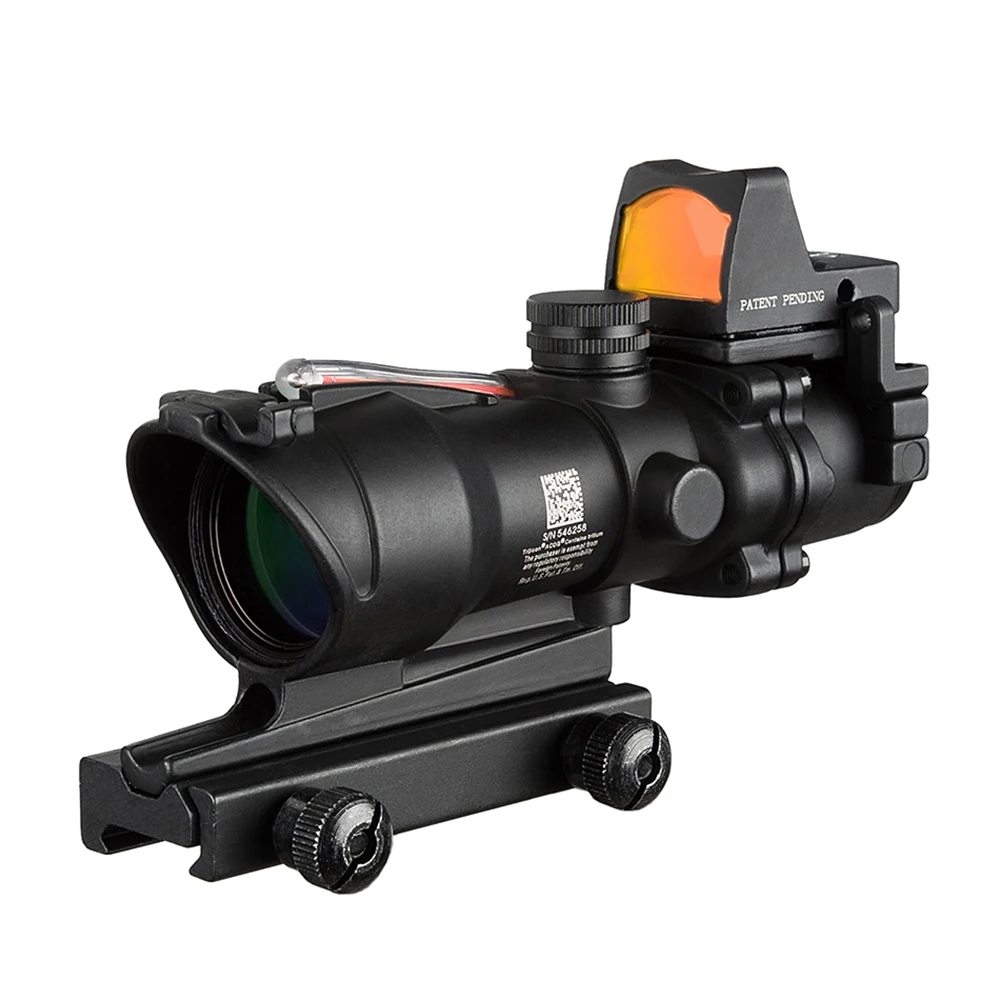 4x32 Regos taikymo Sritis Riflescope Cahevron Tinklelis Pluošto Žalia Raudona Apšviestas Optinio Taikiklio Su Rmr Mini Red Dot Akyse