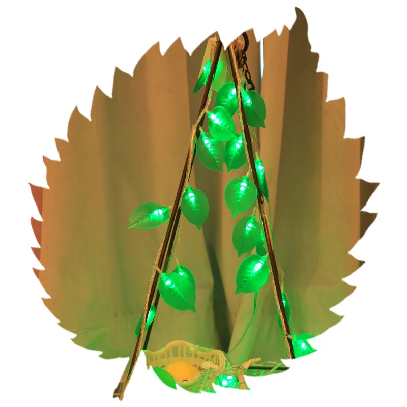 Styginių USB Atmosfera apdailos spalva lempa, LED Medžių Lapai lempos patalpų išdėstymas kiemo apšvietimas firefly virvę lempos atostogų