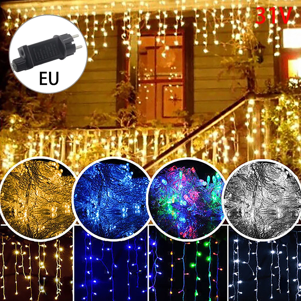 3.5 M Kalėdinė Girlianda LED Užuolaidų Varveklis String Žibintai IP44 Vandeniui Sodo Street Mall Pastogės Lauko Dekoratyviniai Pasakų Šviesos
