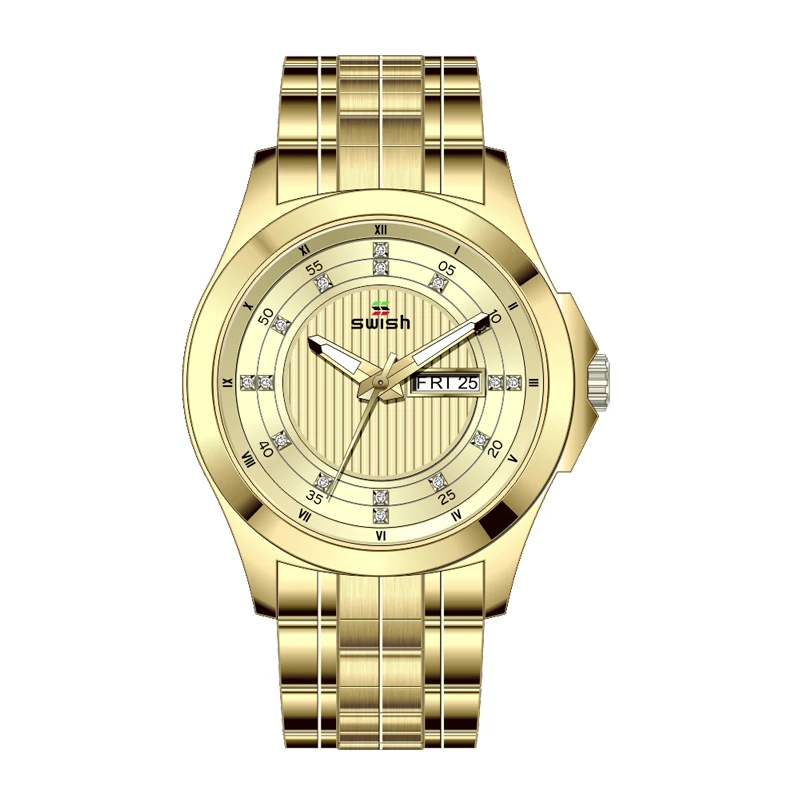 MOSIKAVIMAS Mados Aukso laikrodis Vyrams Prabanga Kvarcinis Laikrodis su Nerūdijančio Plieno atsparumas Vandeniui Sporto Kariniai Laikrodžiai Vyrų Horloge 