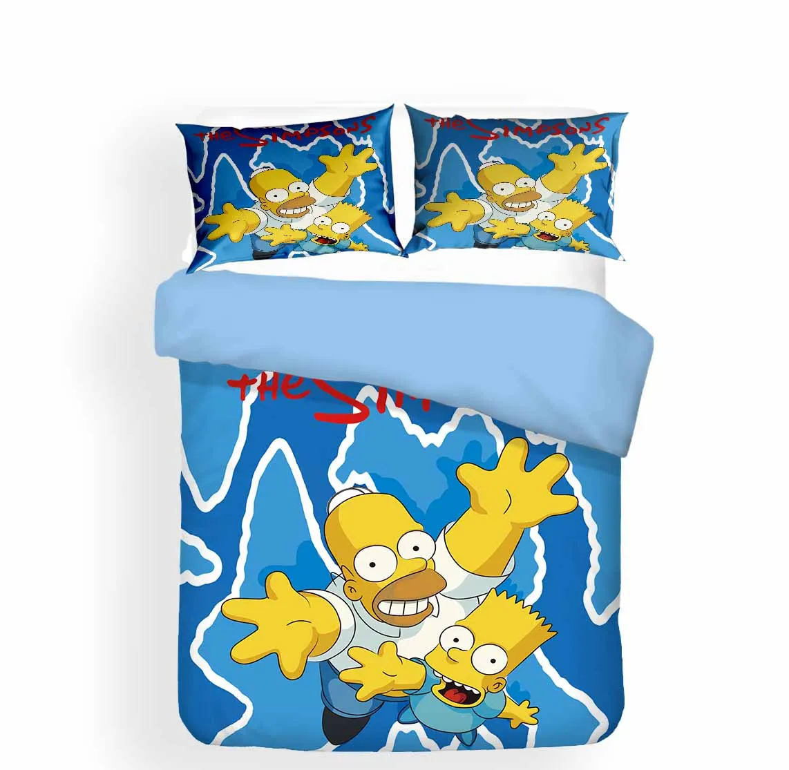 3d Simpsonų Patalynės Padengti Animacinių filmų Žemyn Antklodė Padengti Deluxe Vaikų Miegamojo Lova Padengti Užvalkalas 2/3pcs