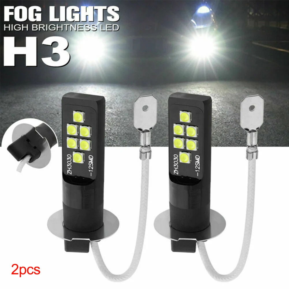 2vnt LED Lemputės Automobilių Led Rūko Lemputės, Žibintai H3 Universal Žibintų Šviesos Rūko Žibinto Lemputė Plug Žaisti Rūko Lemputės Tiesioginis pakaitalas