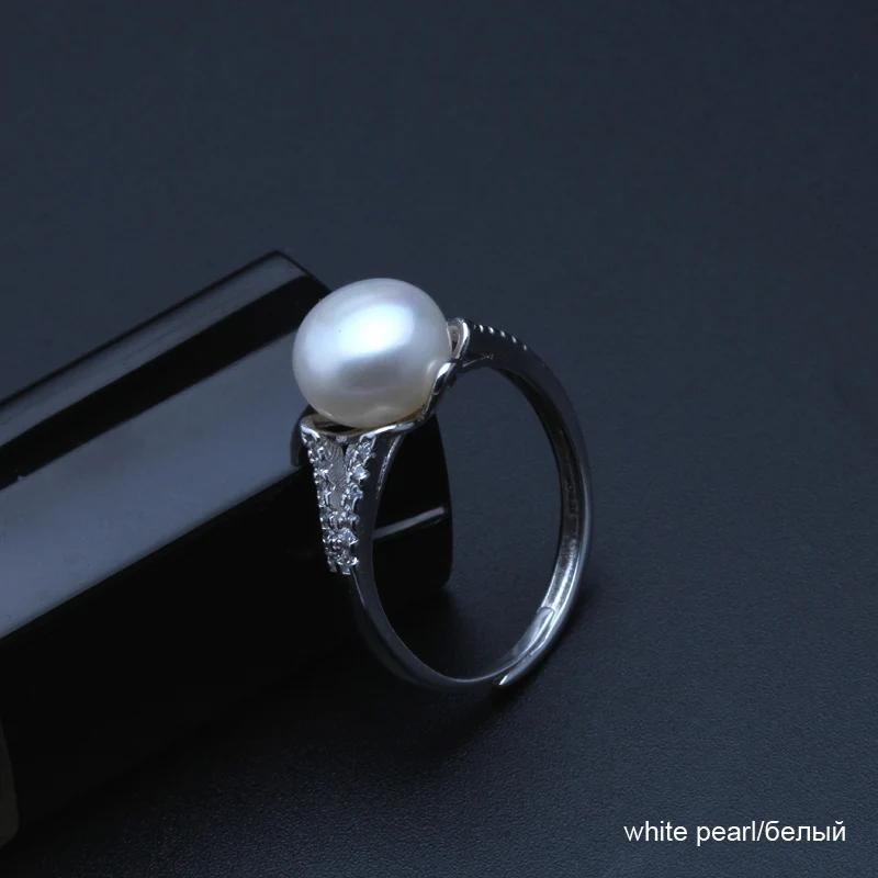 Vestuvių black pearl žiedai moterims,nekilnojamojo 925 sterlingas sidabro papuošalai mergaitėms geriausia dovana reguliuojamas natūralių gėlavandenių perlų žiedas
