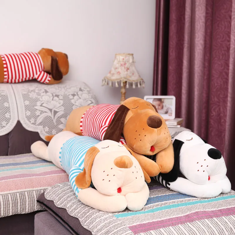 Papa šuo didelis galvos šuo lėlės pliušinis žaislas, lėlė lova ilgą pagalvę mergina lėlės Kalėdų dovana