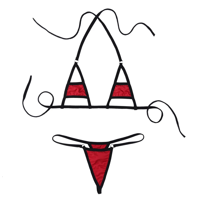 Įvairių Spalvų Matyti Per Mini Micro Bikini Maudymosi kostiumą Moterų Ekstremalių Karšto Seksualus Erotiniai moteriškas apatinis Trikotažas, Apatiniai Nustatyti, Kostiumai, naktiniai drabužiai