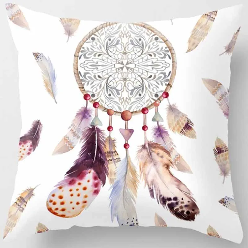 Karšto pardavimo grožio plunksnų pagalvės užvalkalą boho stiliaus aikštėje pagalvių užvalkalai namų kūrybos spalva pagalvę padengti 45*45cm