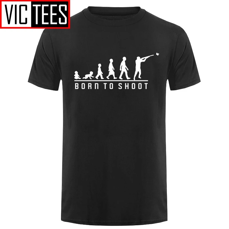 Vyrai Gimę Šaudyti (Lėkštelė) - Vyrai T-Shirt - Skeet - Fotografavimo Print T Shirt Mens Prielajų Marškinėlius