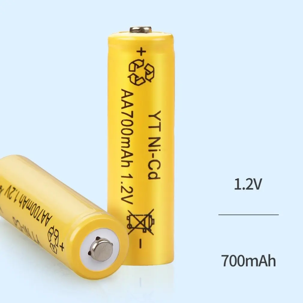 AA tipo Baterijos Nuotolinio Valdymo Įkrovimo Baterija (akumuliatorius) 1.2 V 700mAh Ni-Cd Įkrovimo Baterija (akumuliatorius Saugos AA Baterijos