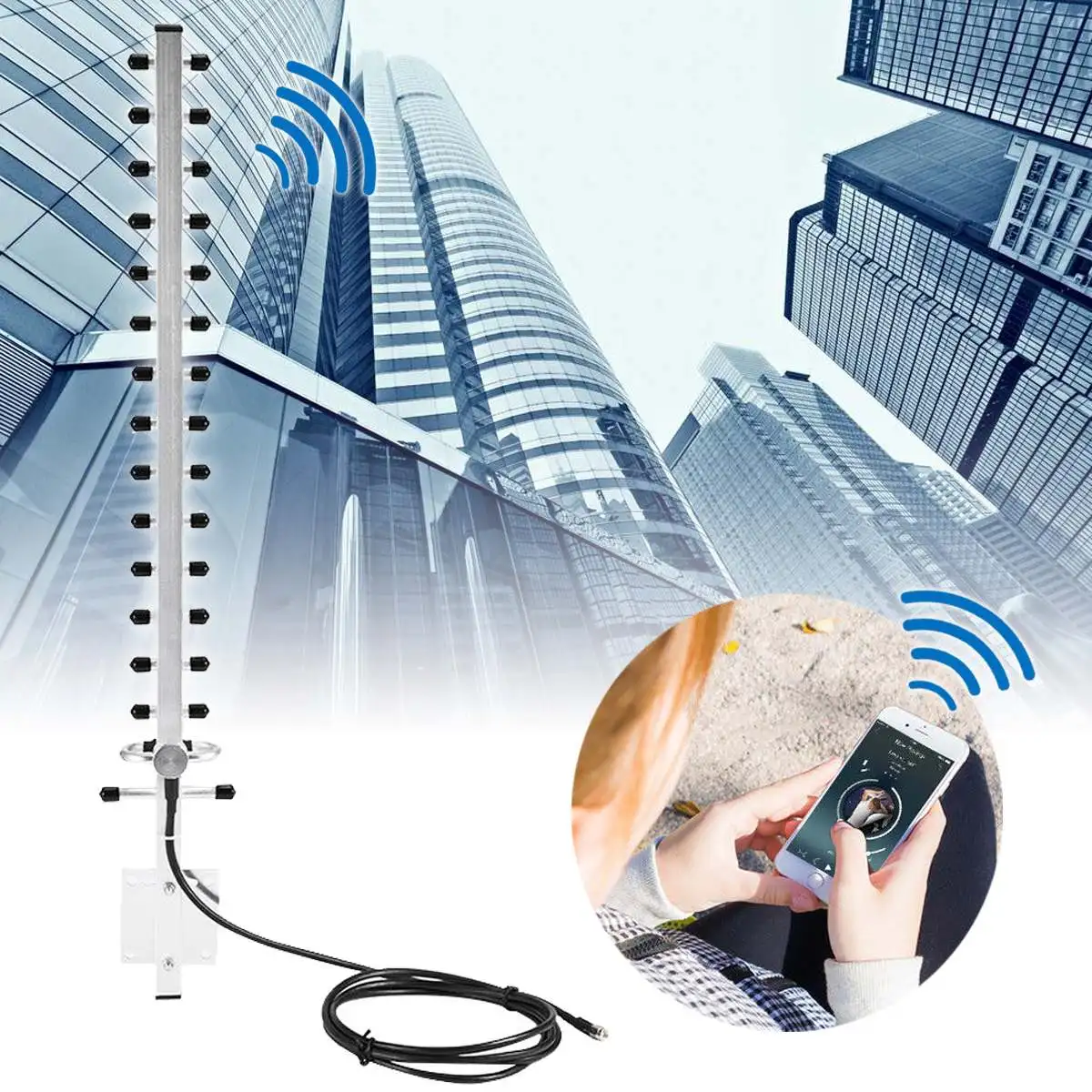 RP-SMA 2.4 GHz 25dbi Belaidžio WiFi Antenos Stiprintuvas Wifi Antenos Stiprintuvo WLAN Maršrutizatorius Lauko PCI Kortelę, USB, Universalus
