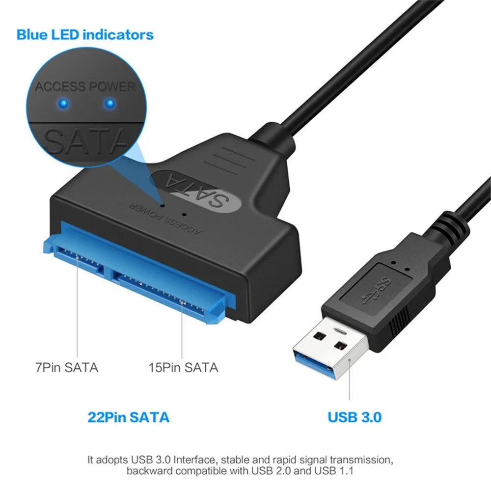 USB 3.0 Prie SATA 22 Pin 2,5 Colio Kietasis Diskas SSD Adapteris Jungties Laidą Veda pakeitimo Priedai, Didmeninė PC Adapteris