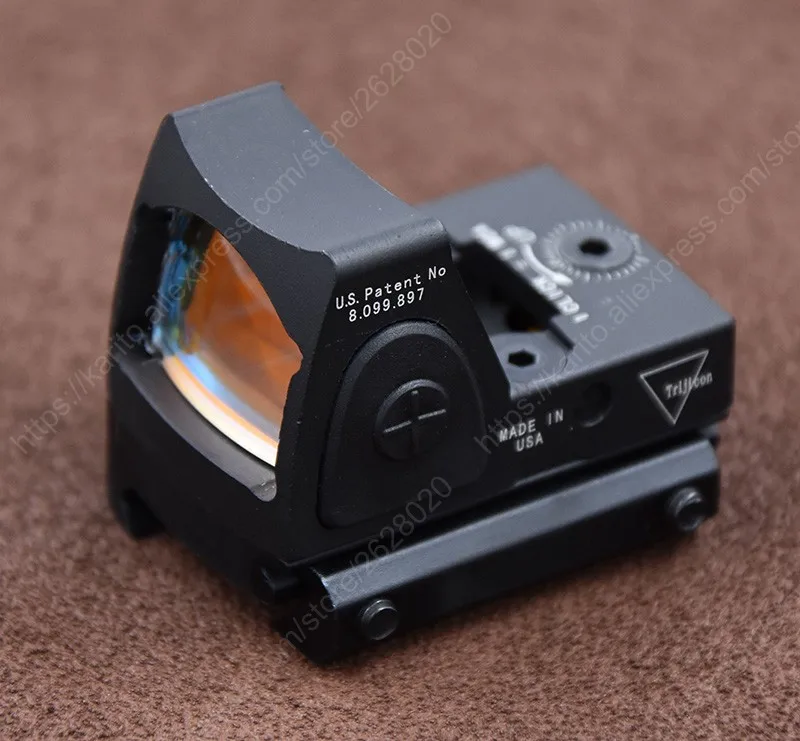 Reflex Mini Trijicon Rmr 1x Red Dot Akyse Šautuvas taikymo Sritis 20mm Picatinny Weaver Rail Mount M9897