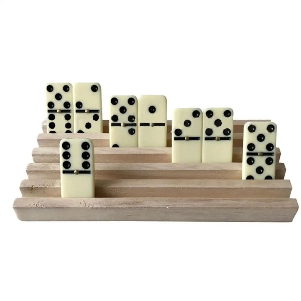 Domino Lentynos Premium Domino Medinių Padėklų Laikikliai Vištos Koja Meksikos Traukinio ir Domino Žaidimai 4PCS/Set
