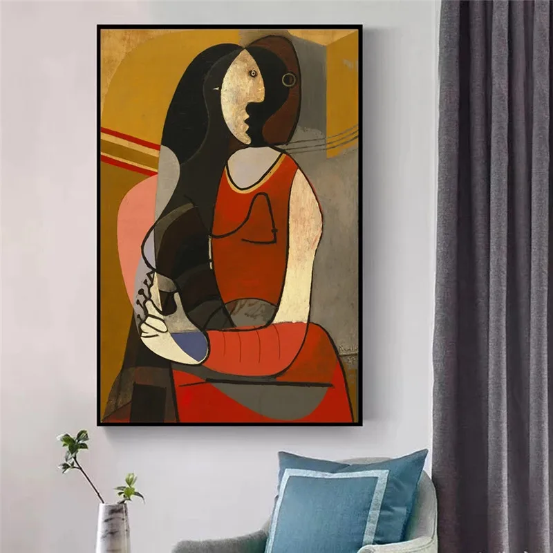 Sėdi Moteris Pablo Picasso Drobės, Paveikslai, Reprodukcijos Pasaulyje Garsaus Meno Spaudinius Picasso Abstrakčiai Sienos Nuotraukas Namų Sienų Dekoras