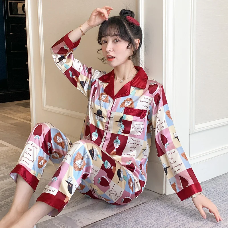 EJIAMEIJR originali šilko pižama moterims, Pižamos Kostiumas ponios minkštas Sleepwear Merginos Plonas Loungewear Atsitiktinis Satino Pyjama Mados