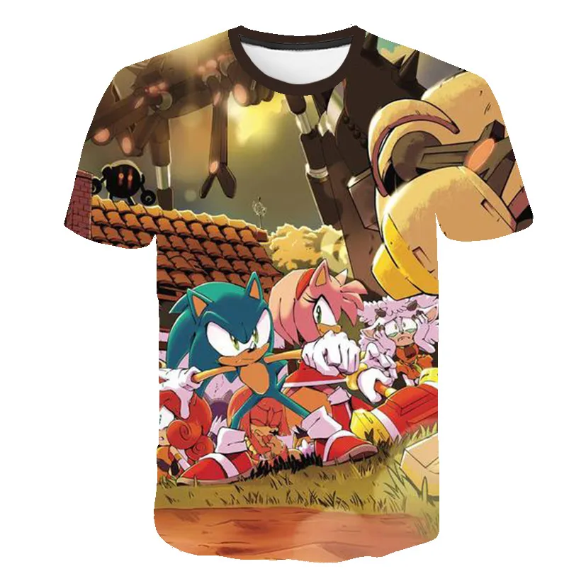 Sonic the hedgehog mergaičių drabužius 3D vaikiški marškinėliai vasaros Viršūnes kūdikių berniukų drabužiai Mario Vasarą Cartoon Anime Marškinėliai gimtadienio dovana