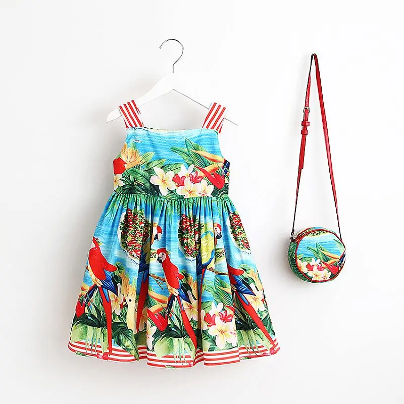 Kūdikių Mergaičių Gėlių Suknelė su maišeliu 2018 Prekės Mergaičių Vasaros Suknelės Vaikams Drabužių Vestidos Princesė Kostiumas Vaikams Suknelė