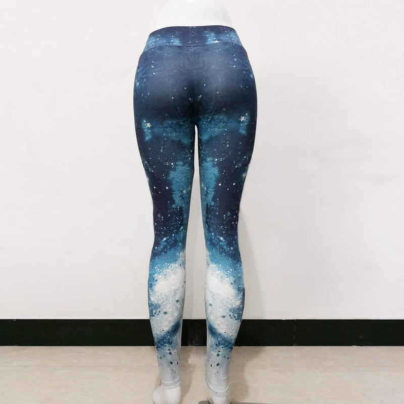 Moterų Antblauzdžiai Aukšto Juosmens Treniruotės Legging 3D Mėnulio Galaxy Kosmoso Spausdinti Moterų Kelnės Slim Fitneso Helovinas Ilgai Leggins