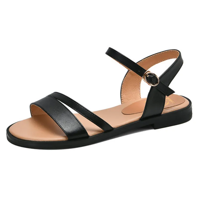 Karvės odos sandalai moterims, batai moteriška vasarą butas sandalai ponios atsitiktinis batų dydį, 34-43
