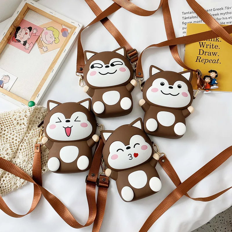 Silikoninis krepšys moterų 2020 m. naujų animacinių filmų mielas beždžionės mobiliojo telefono maišelį moterų pečių maišą