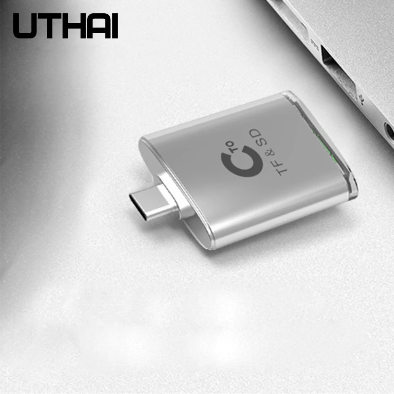 UTHAI C26 TF SD Kortelę, C Tipo kortelės skaitytuvą Mikro SD ir SD cardreaders 2 in 1, USB, C Adapteris, skirtas 