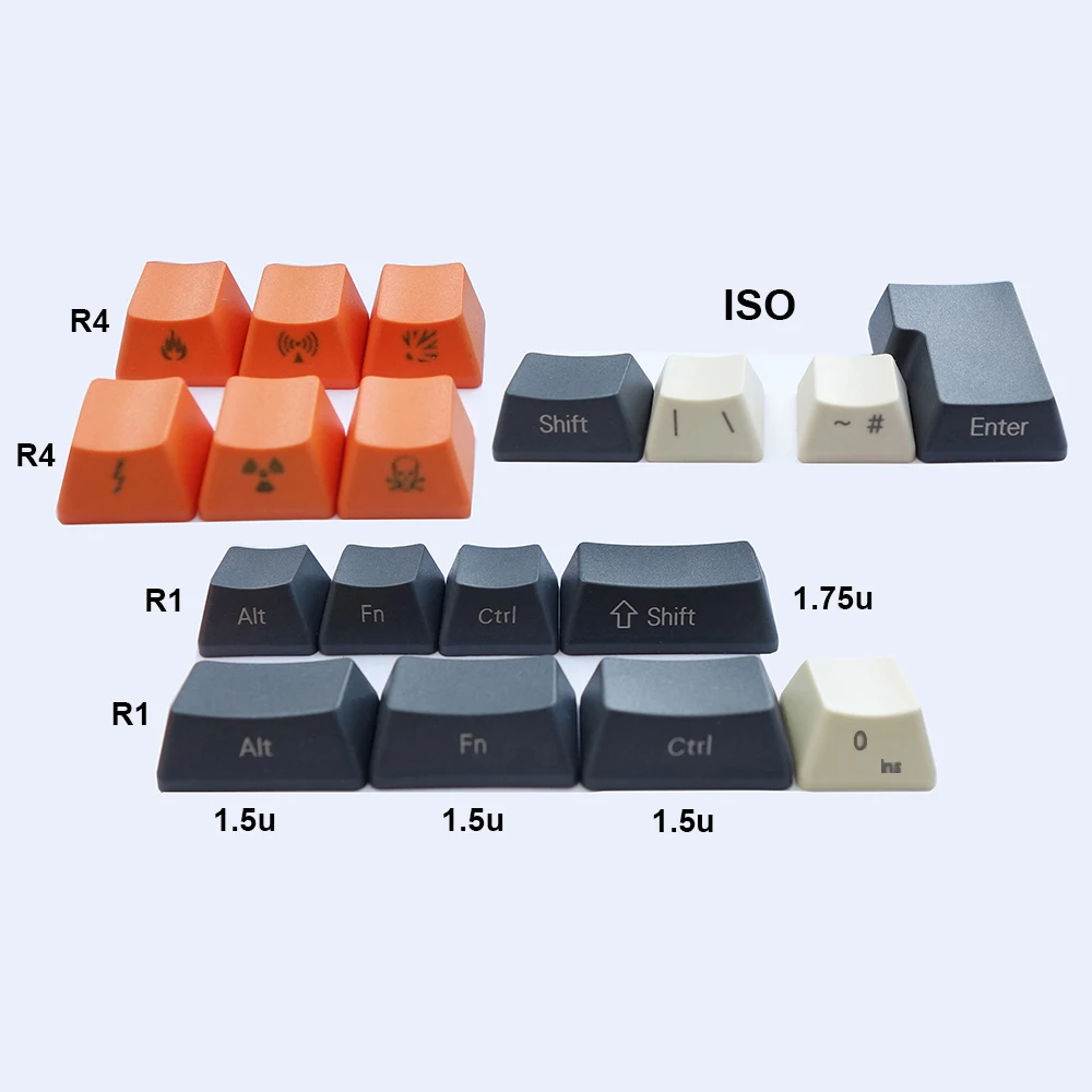 NPKC Vintage Stiliaus OEM Storio PBT Keycaps ANSI, ISO Darkgray Smėlio Orange 