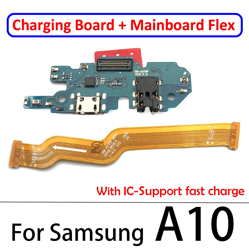 20Pcs USB Įkrovimo lizdas Įkroviklis Valdybos + Pagrindinė plokštė pagrindinė Plokštė Flex Kabelis Samsung Galaxy A10 A20 A30 A40 A50 A60 A70 A80