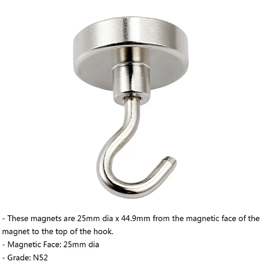 Neoteck 6 Vnt. Neodimio Magnetai, Magnetinio Kabinti Kabliukų Laikiklį Stipriausia Retųjų Žemės Magnetinio Kabliukų Laikiklį