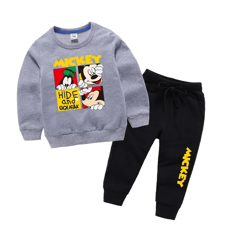 Mados tendencija berniukas mergaitė naujųjų metų drabužių rudens ir žiemos Mickey Minnie vaikų megztinis nustatyti vaikų kombinezonas kūdikiui dviejų dalių