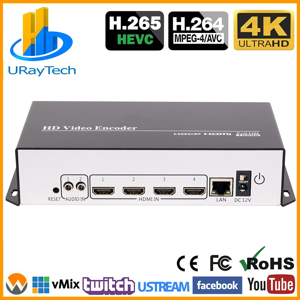 H. 265 H. 264 HDMI, IP-Video Stream Encoder Live Transliacijos HD Vaizdo IPTV kodera HDMI RTSP RTMP SRT ONVIF HLS UDP, RTP, ir tt