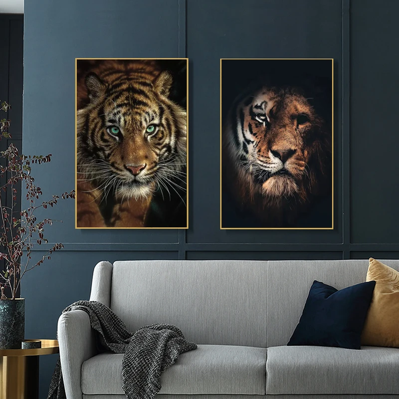 Afrikos Laukiniai Tigrai Gyvūnų, Drobė, Tapyba ant Sienų Plakatai ir Spausdina Sienos Meno Dekoratyvinis Nuotraukas Kambarį Cuadros