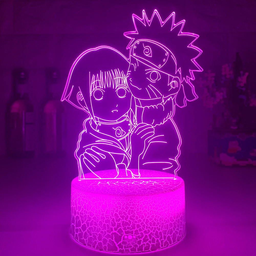 Merginos Naktį Šviesos Uzumaki Naruto ir Hinata Hyuga Spalvinga pagrindiniai kištukiniai naktinių lempų lizdai, skirti Bendrabučio Studijų Kambario Dekoro USB Naktį LED Lempos Manga Dovana