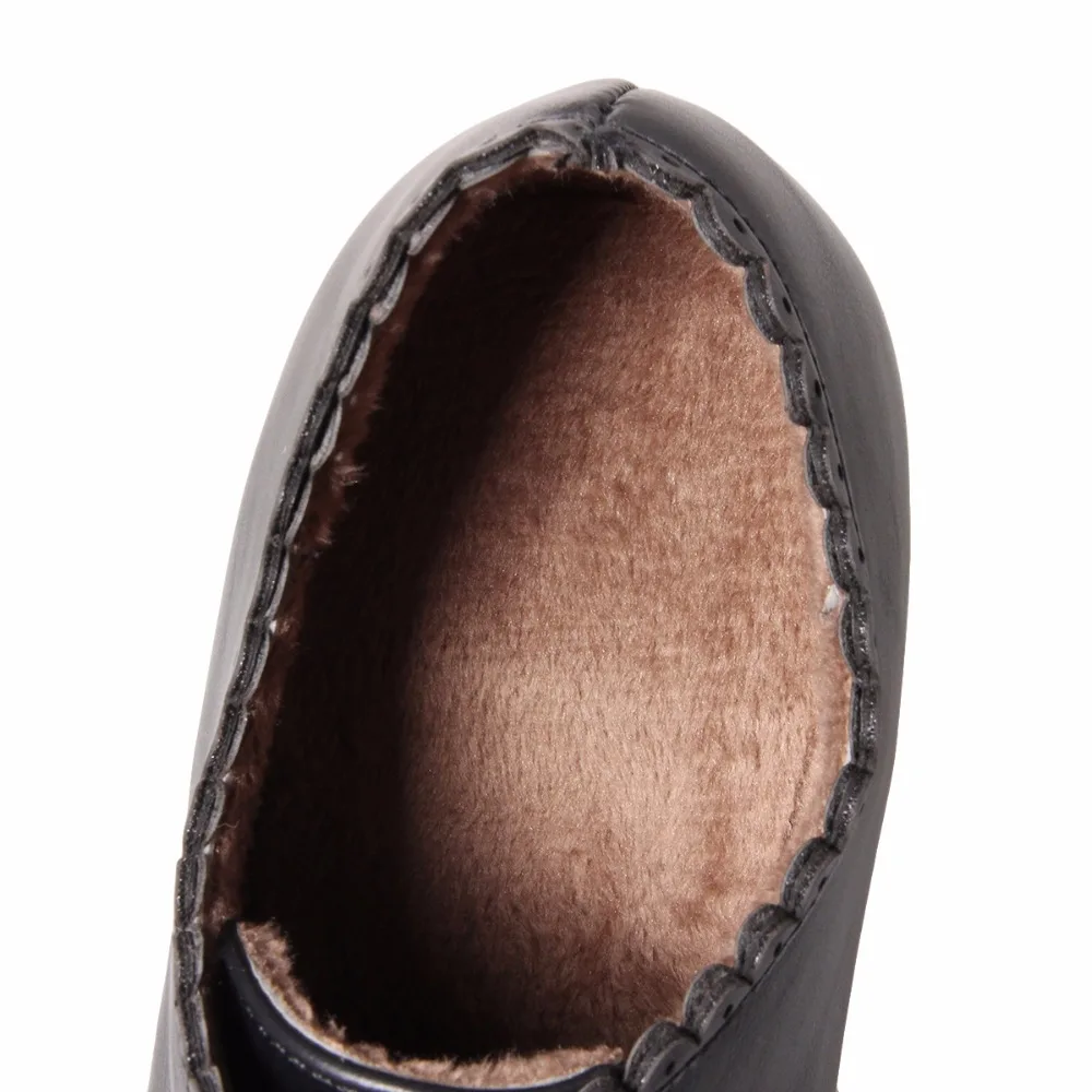 Kcenid Plius dydis 33-46 naujus brandus mados aukšto kulno rudens-žiemos batai moteris nėriniai-up office lady batai platformos siurbliai, juoda