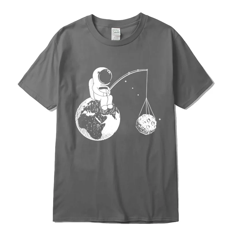 XIN YI Vyrų Mados Atsitiktinis Aukščiausios Kokybės medvilnės, trumpomis rankovėmis Juokinga dizaino astronautas spausdinimo vyrų Marškinėlius, o-kaklo megzti t shirts