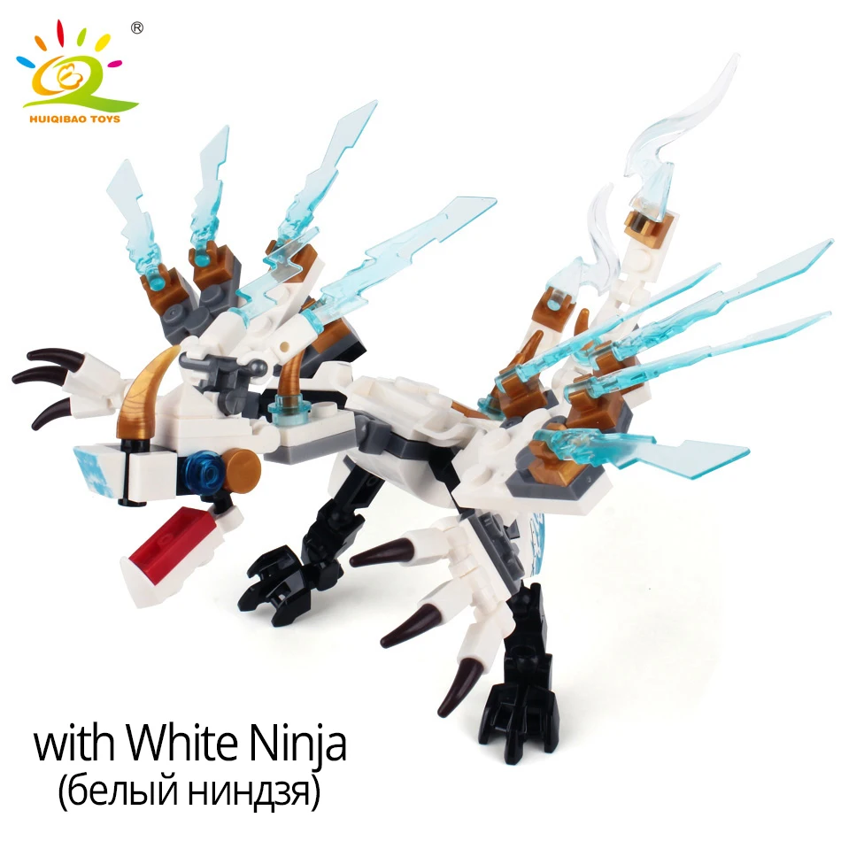 HUIQIBAO Dragon Ninja Statybiniai Blokai, Plytos Nustatyti Ninjaes KA JAY ZANE Cole Duomenys Filmų Serijos Švietimo Žaislai Vaikams
