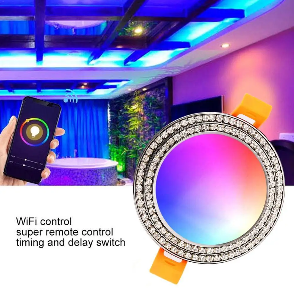 10W RGBW Smart WIFI Downlight LED Lubų Šviesos Paslėpta Montavimo Downlight Šviesos Pritemdomi Pasidalinti Laikmatis Led Prožektorius