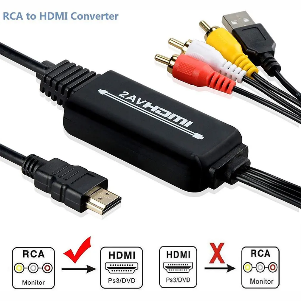 3RCA HDMI Av Video, Audio Kabelis, Composite Adapteriai 1080p Su Usb Įkrovimo Kabelis Adapteris Keitiklis