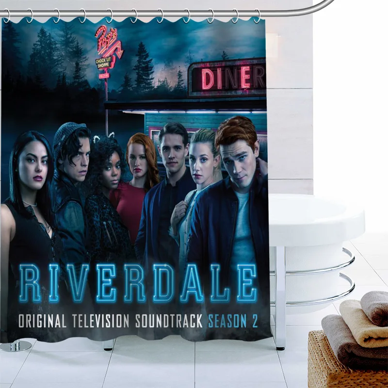 Riverdale TV Dušo Užuolaidos Palmių Dekoras atsparus Vandeniui Poliesterinio Audinio Vonios Užuolaidų 180X180cm Ekologiškas Vonios Užuolaidų Naujas