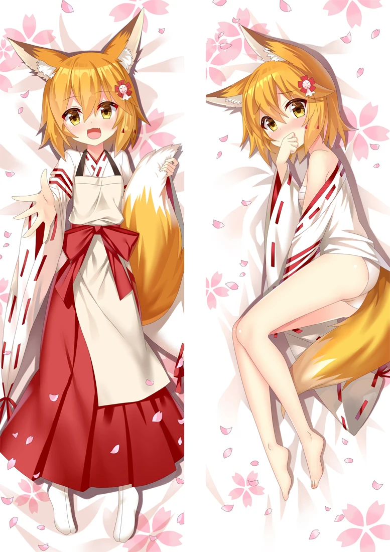 Anime Naudinga Fox Senko San Pagalvių užvalkalus Dakimakura Atveju Seksuali Mergina 3D dvipusė Lovos Kūno Hugging Užvalkalas 02