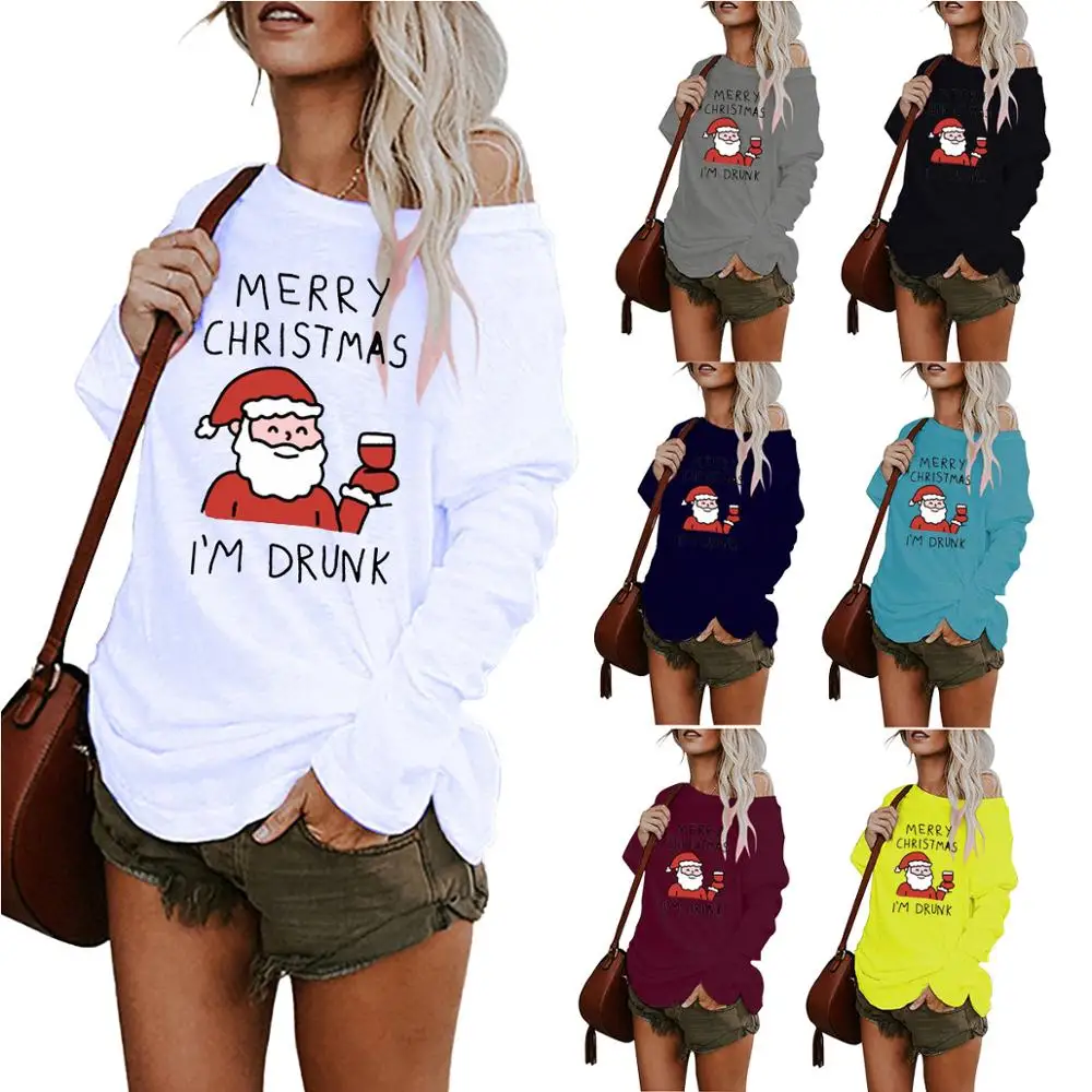 Mados Santa Spausdinami O-kaklo Nereguliarus Moterų marškinėliai Topai Kalėdų Seksualus Visas rungtynes, Didelio Dydžio Gatvės Madinga Moterims Topai marškinėliai