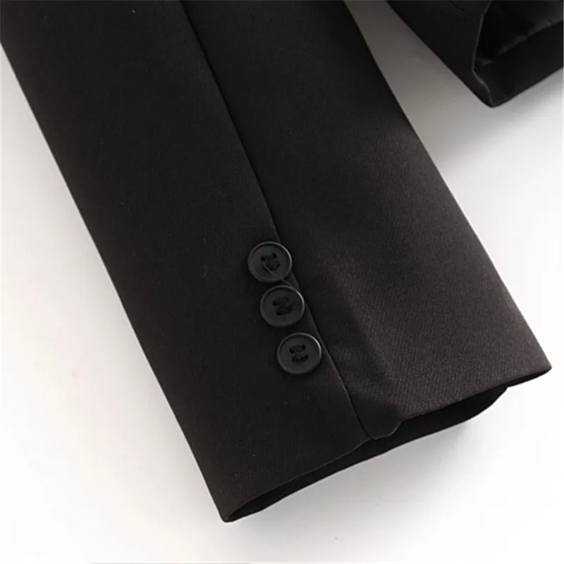 Stilingas Kišenės Nereguliarus Juodas Švarkas Moterims Įpjovomis Apykakle Ilgomis Rankovėmis Švarkas Kailio Viršutiniai Moterų Prašmatnus Streetwear