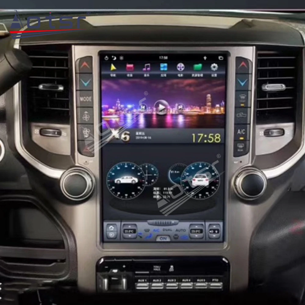 PX6 Tesla Stilius Android 9.0 128G Automobilio Multimedia DVD Grotuvas Dodge RAM 1500 2018-2020 GPS Navigacijos Auto Stereo Galvos Vienetas DSP
