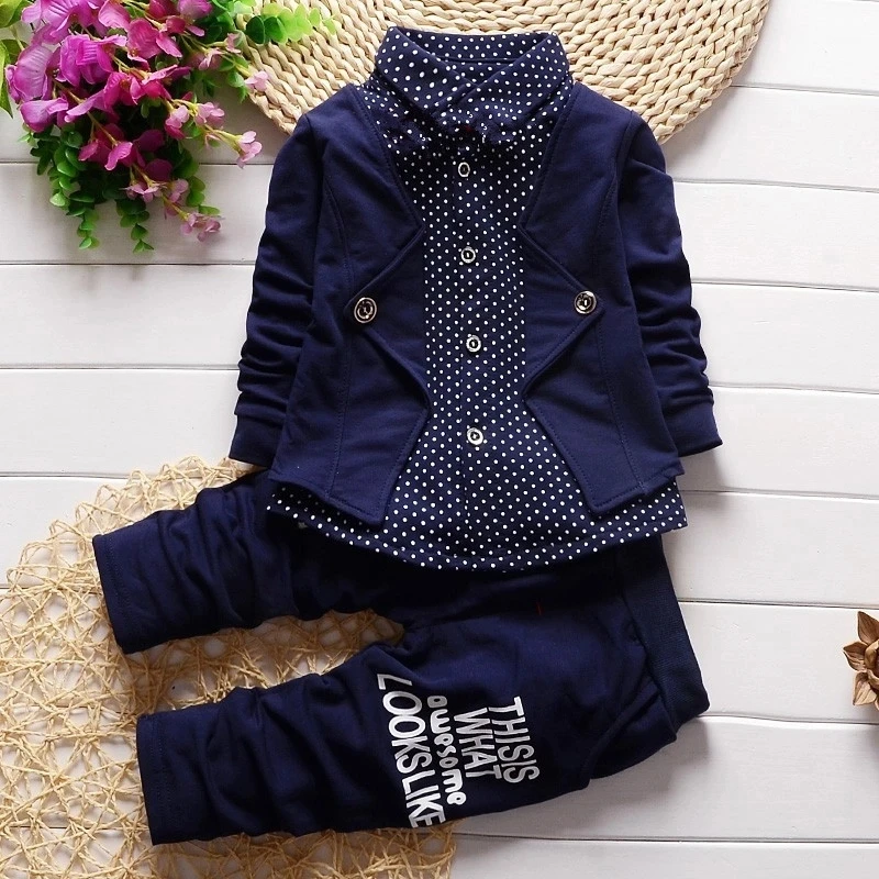 BibiCola 2020 naujas džentelmenas, kūdikių berniukų drabužiai nustatyti Vaikų pavasario rudens paltų + kelnės netikrą trijų dalių kostiumas vaikams drabužių kostiumas