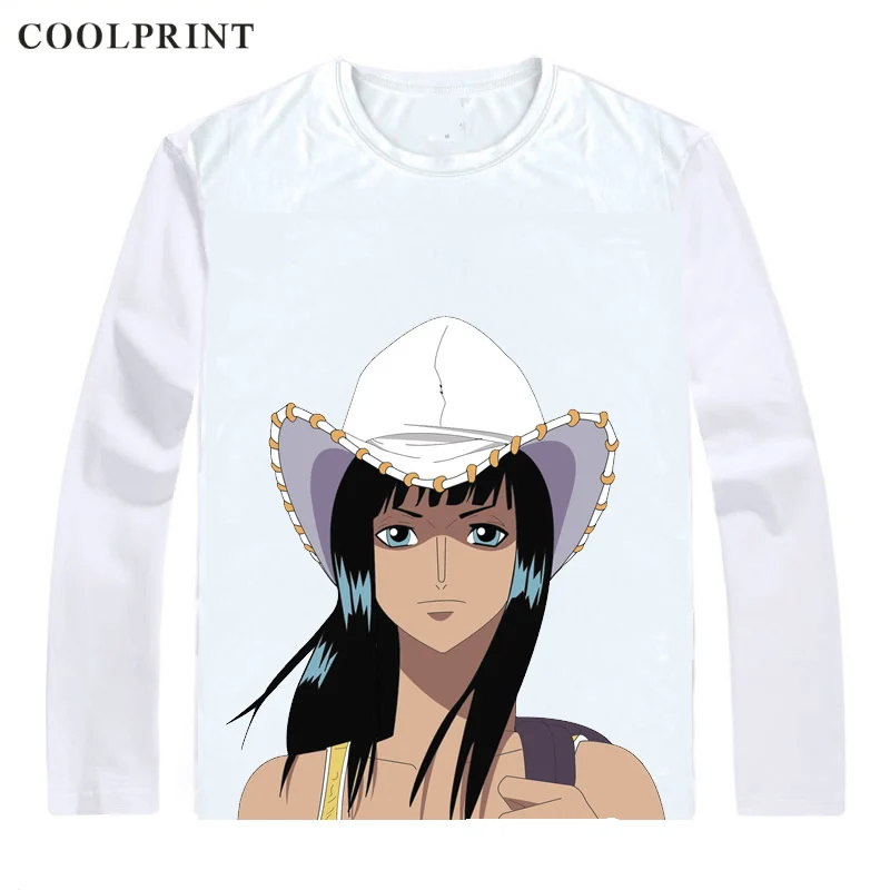 COOLPRINT VIENAS GABALAS Marškinėliai ilgomis Rankovėmis Marškinėliai Anime, Manga Wan Pisu Straw Hat Piratai Nico Robin Velnio Vaikas Niko Robin T-Shirt