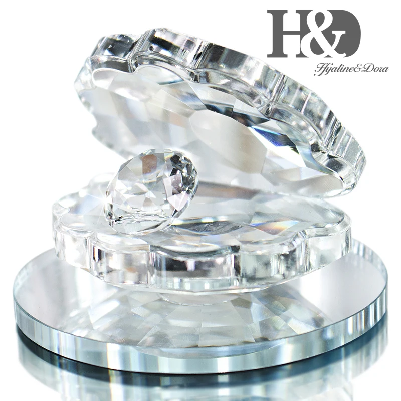 H&D Kristalų Dirbtiniais Diamond Stiklo Prespapjė Seashell Statulėlės Vestuvių Naudai Lady Dovanos Buveinės Šalies Stalo Puošmena Dekoras