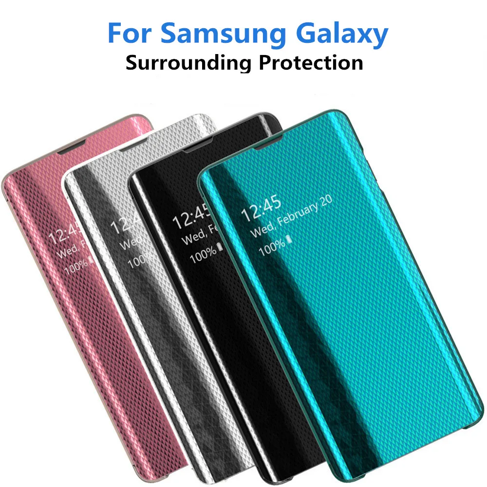 Veidrodis, Flip Telefono dėklas Samsung Galaxy S10 S10E Aišku, Veidrodėlis Smart Flip Cover For Samsung S8 S9 S10 Plius Galinį Dangtelį
