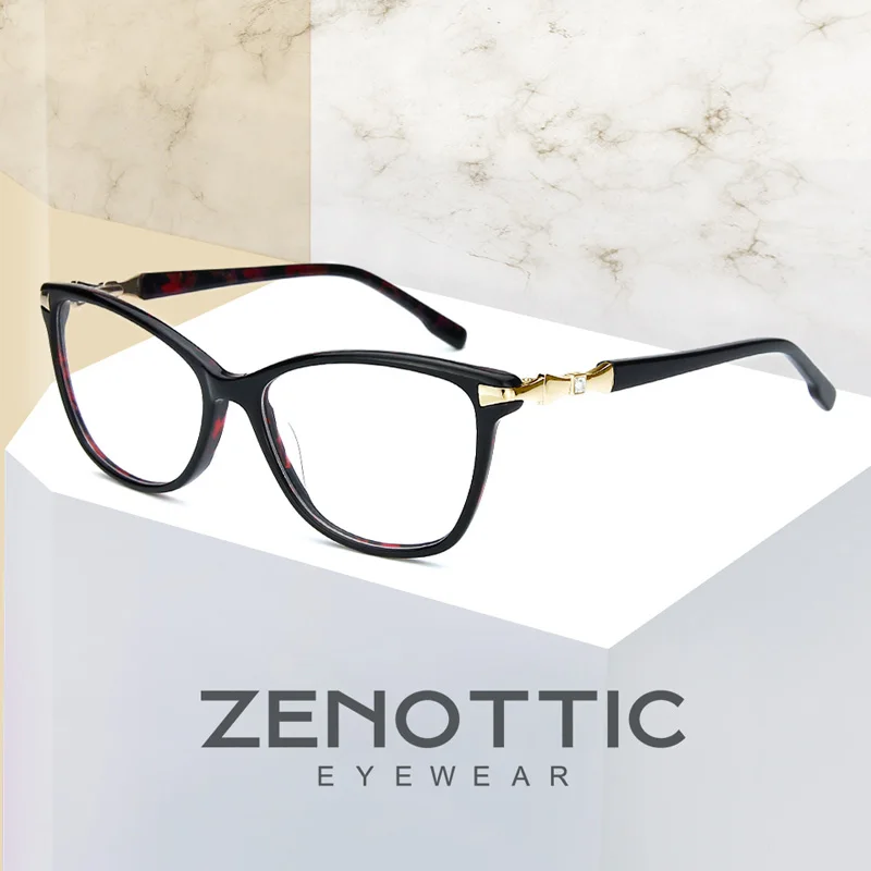 ZENOTTIC Acetatas Cat Eye Akiniai, Rėmeliai Moterų Derliaus Dizaineris Optinis Trumparegystė Akiniai Moterų Receptinių Akinių Rėmeliai