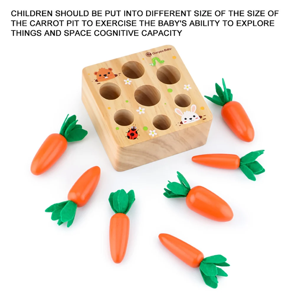 Medinis Žaislas Montessori Formos Dydis Rūšiavimo Įspūdį Morkų Spalvos Langelį Derliaus Ir Plėtros Geriausia Dovana Jūsų Vaikui